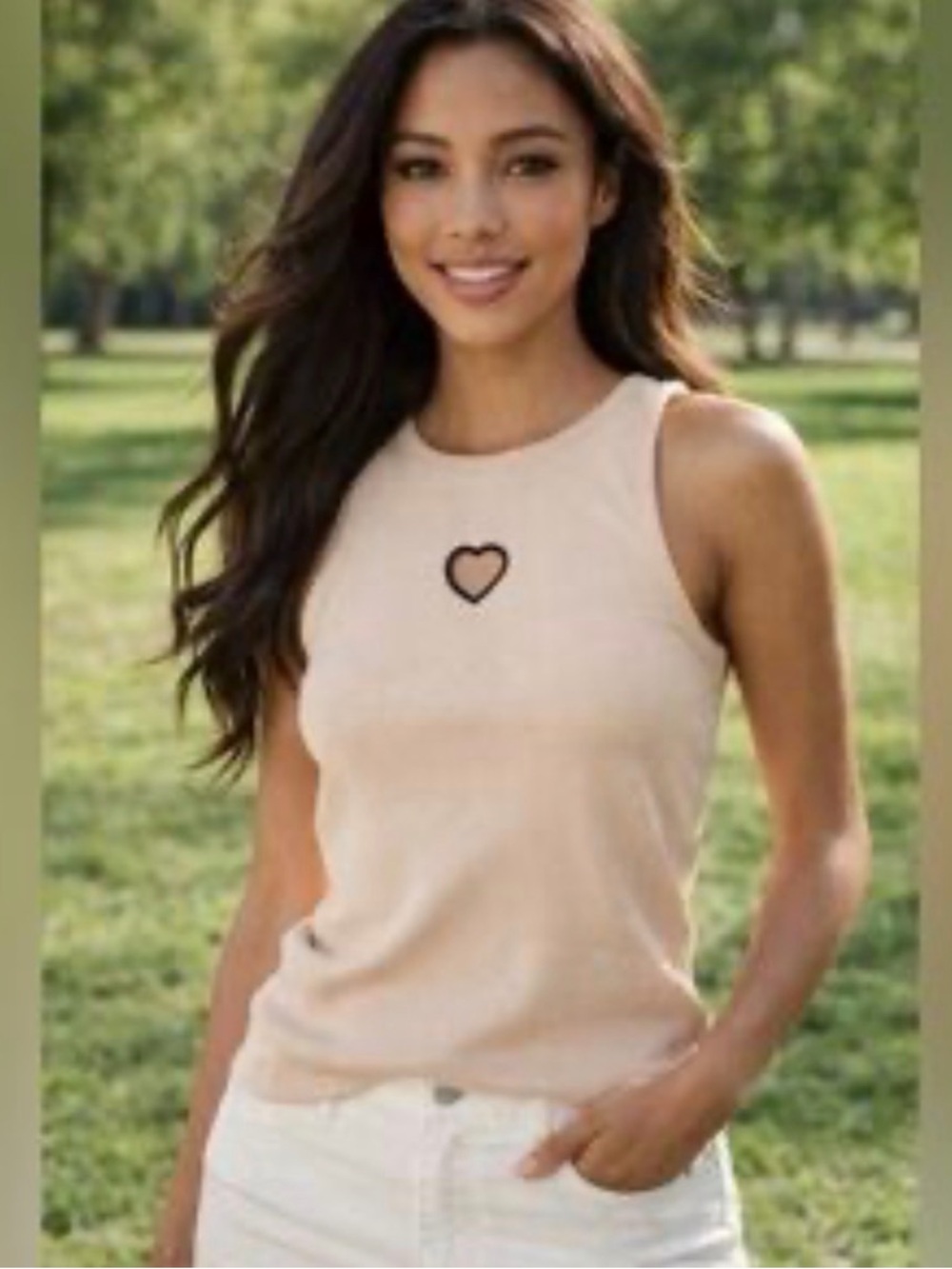 Wild Fable ribbed tank top heart-shaped cutout NWT Medium